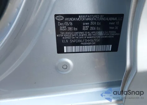 2017 Hyundai Elantra Se из США, поврежденный, VIN 5NPD84LF3HH167954